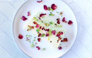 Asha's Kesar Pista (Saffron Pistachio) Kulfi Semifreddo with Panneer Rose